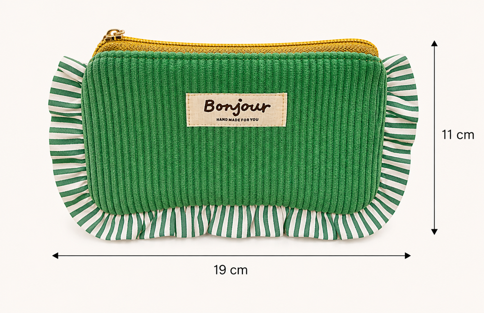 La mini pochette matcha volantée