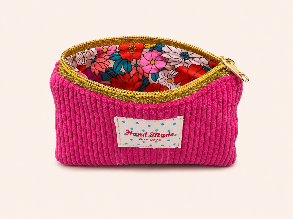 La mini pochette fuchsia bloom
