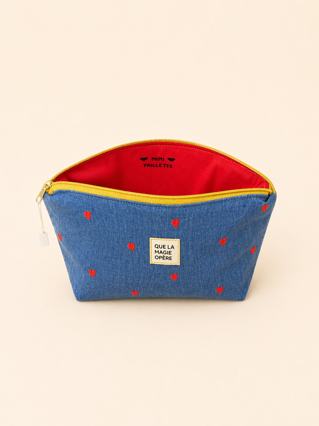 La pochette Love denim