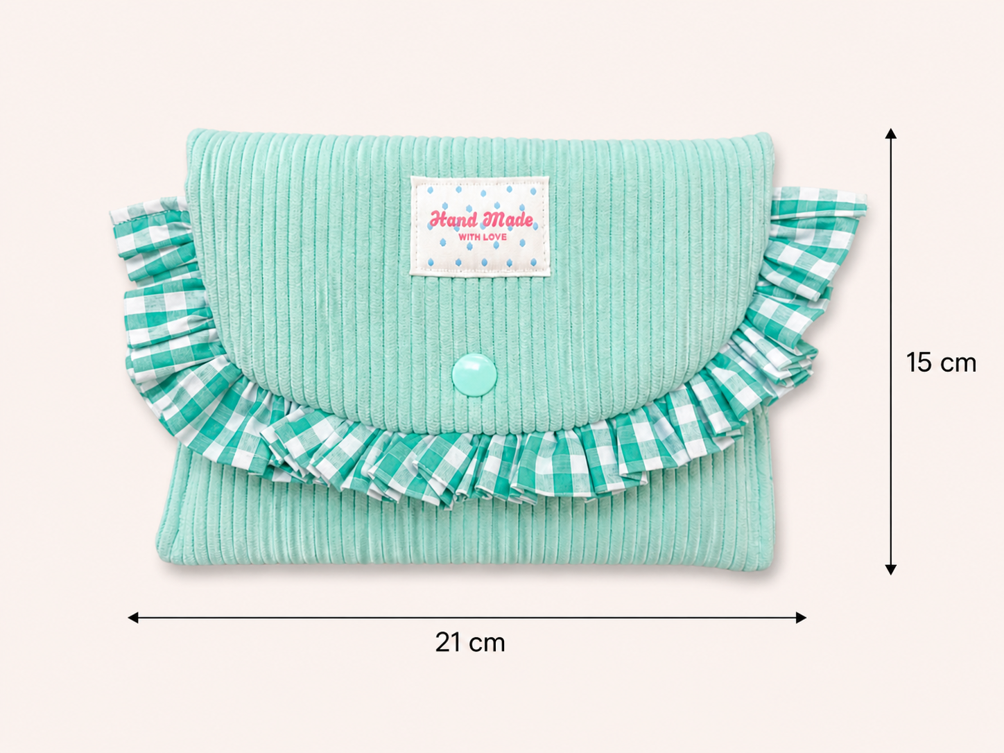 La pochette mini menthe volantée