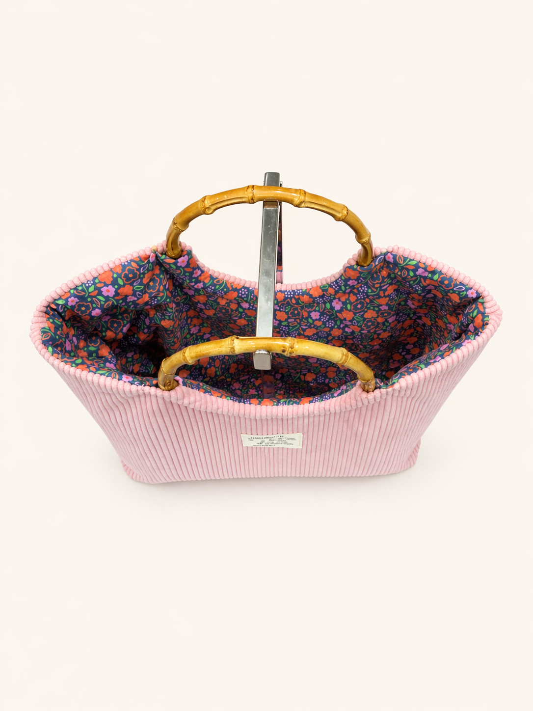 Sac Le Bambou velours rosé