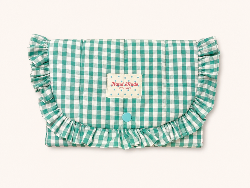 La pochette mini vichy menthe