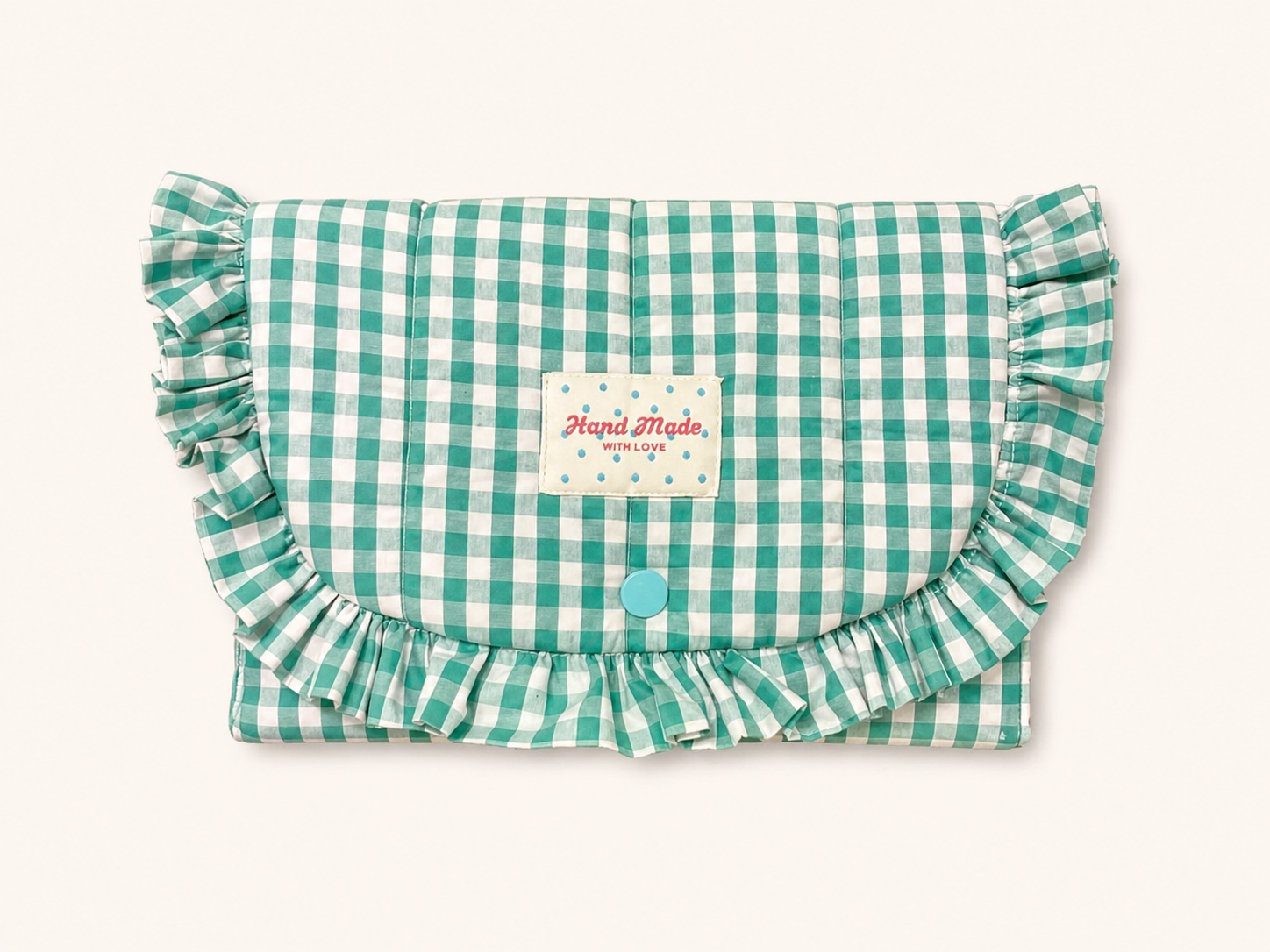 La pochette mini vichy menthe