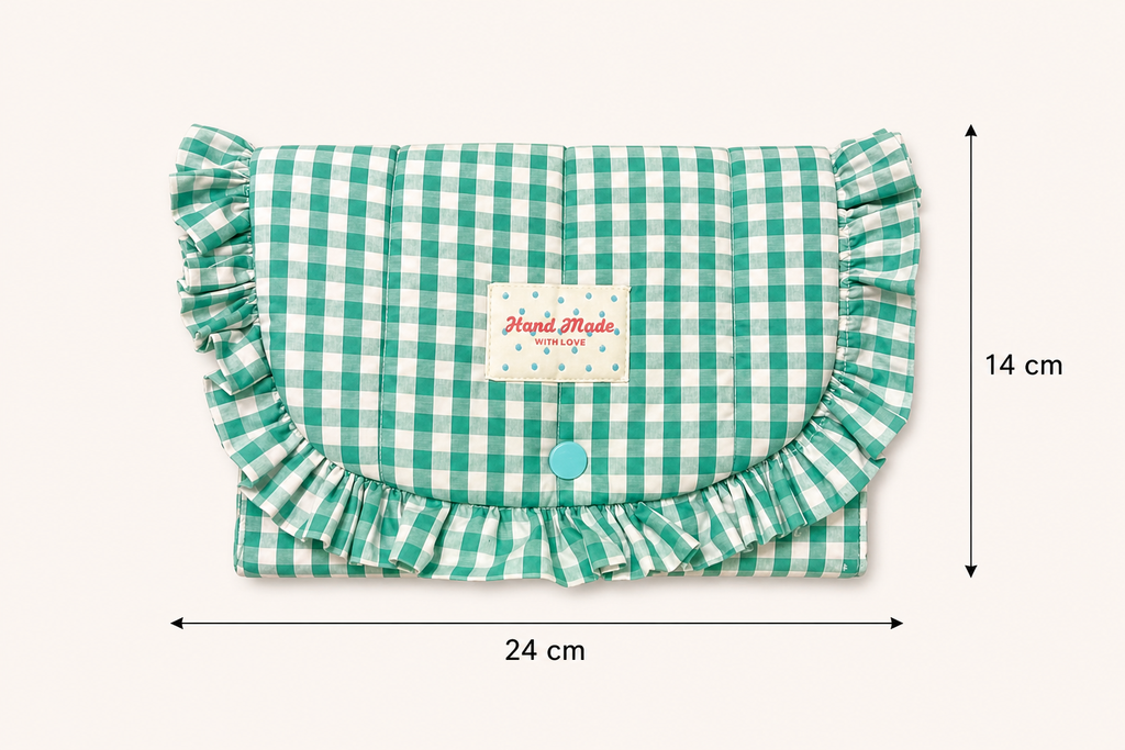 La pochette mini vichy menthe