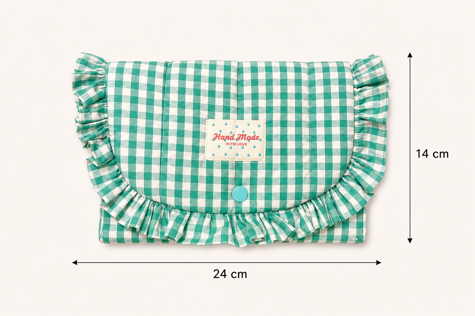 La pochette mini vichy menthe