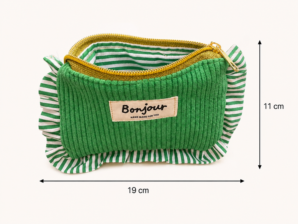 La mini pochette matcha volantée