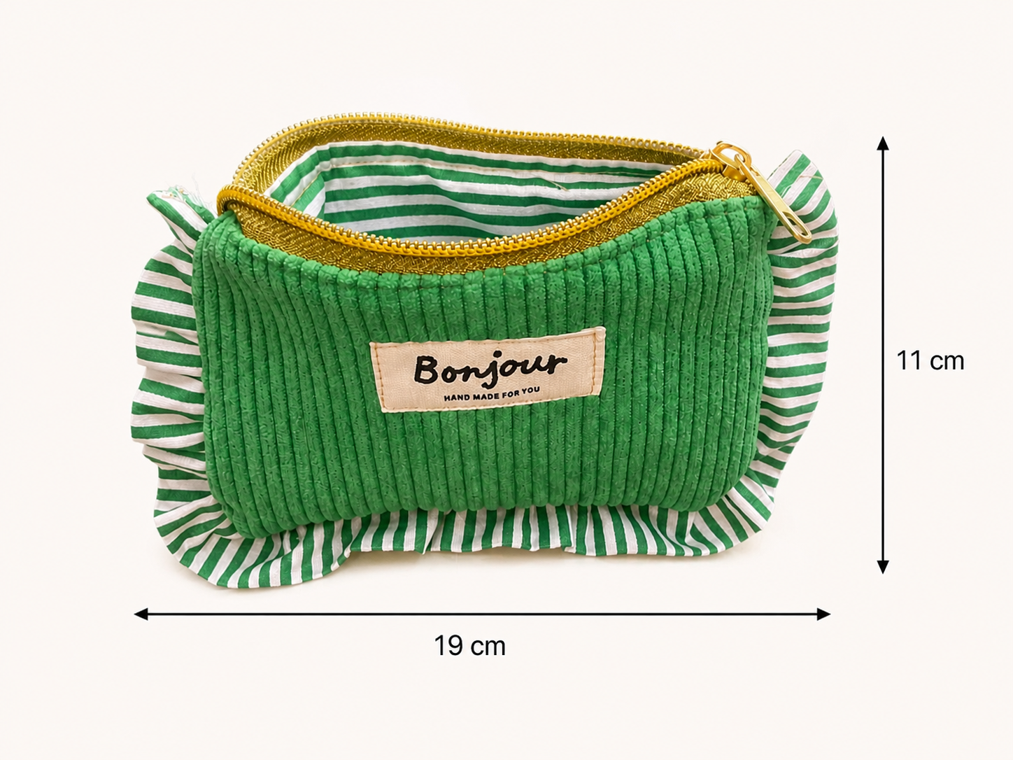 La mini pochette matcha volantée