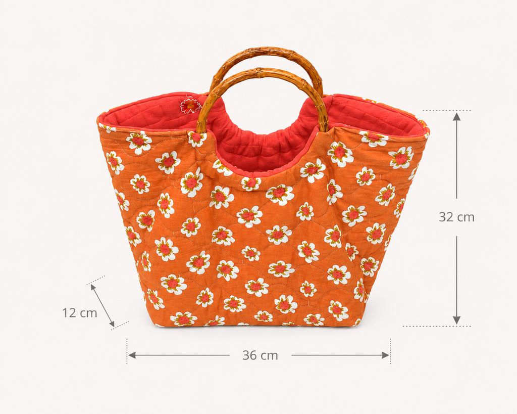 Le sac bambou corail fleuri