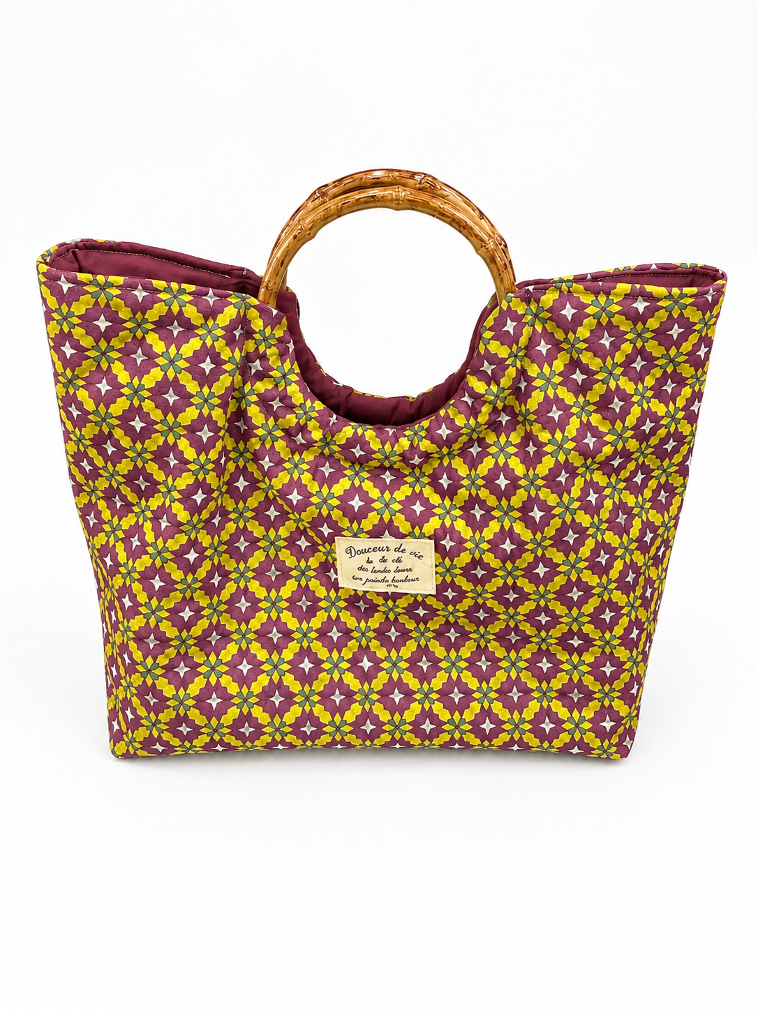 Le sac bambou mosaïque chic