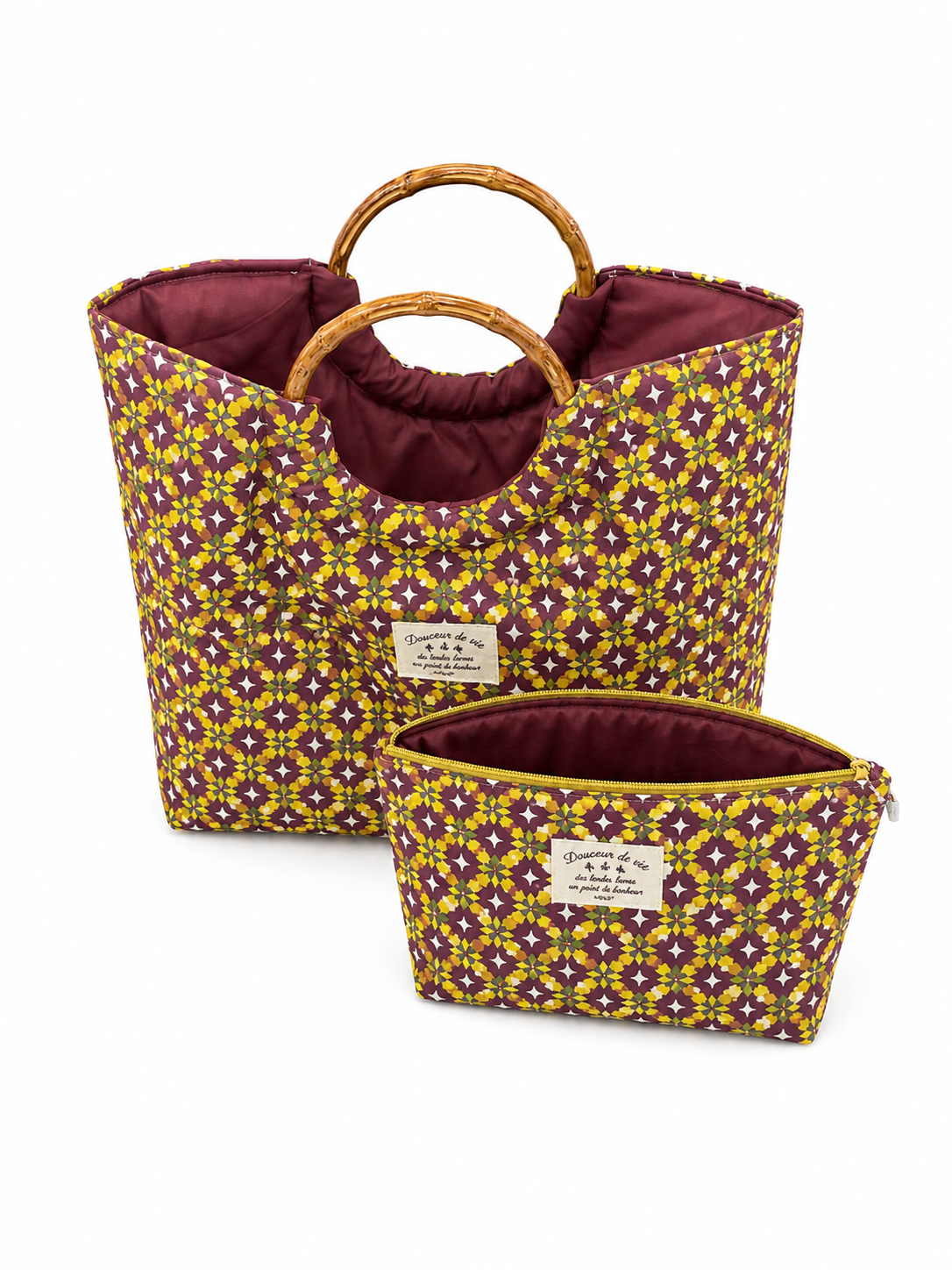 Le sac bambou mosaïque chic